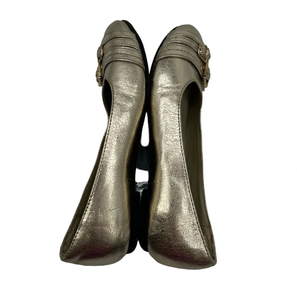 Smart Fit Gold Slip On Ballet Flats Size 12 1/2 Girl’s
